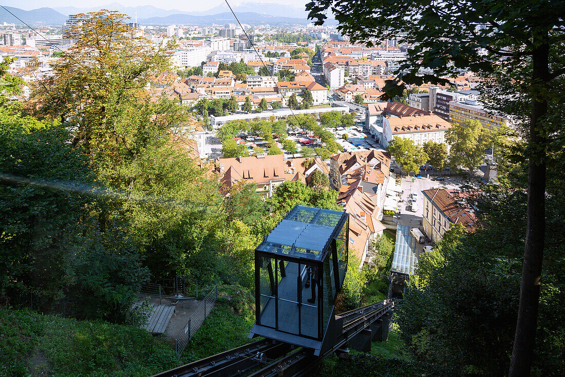 Ljubljana; Funicular to Ljubljanski grad, Vodnikov trg, Krekov trg