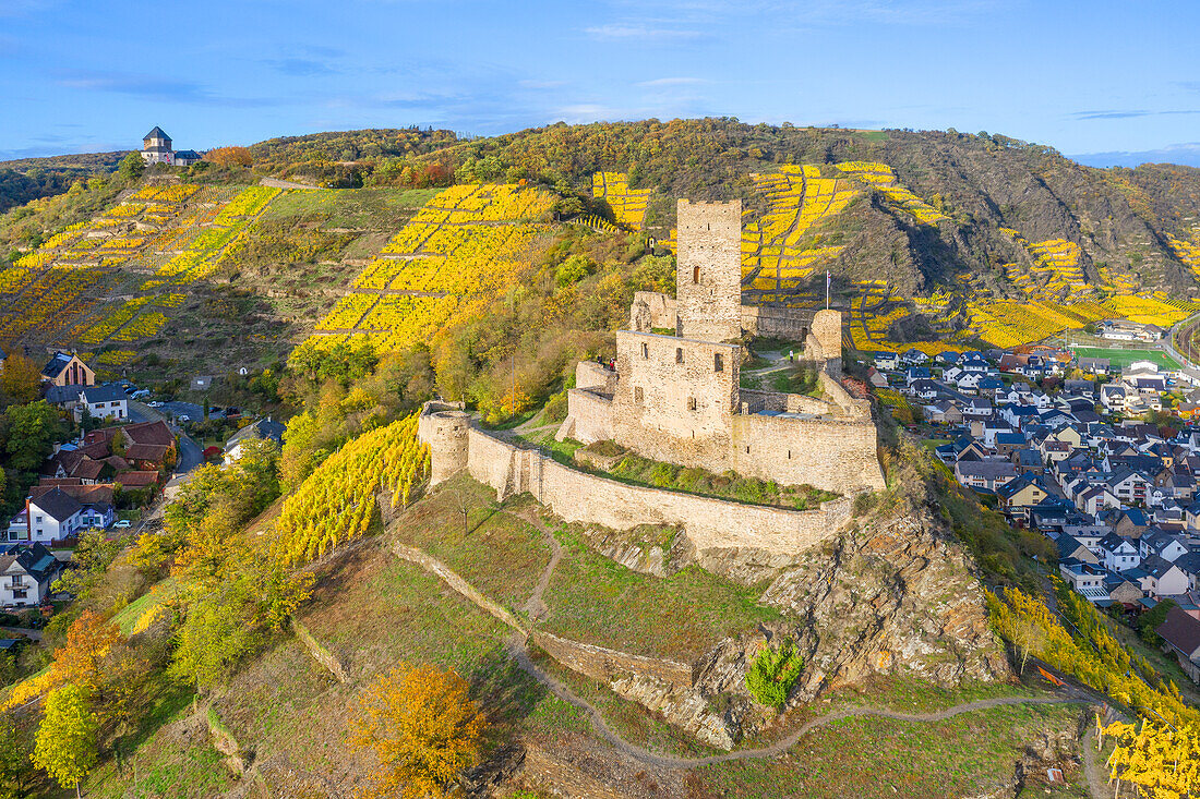 Aerial view of the Niederburg, Kobern-Gondorf, Moselle, Rhineland-Palatinate, Germany