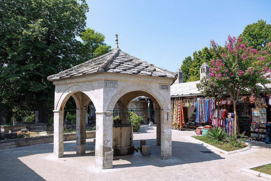 Mostar; Koski Mehmed Pasa Mosque, courtyard, fountain