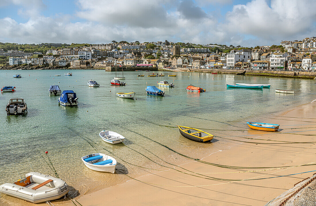 St Ives Harbour Sand Beach, Cornwall, England, UK
