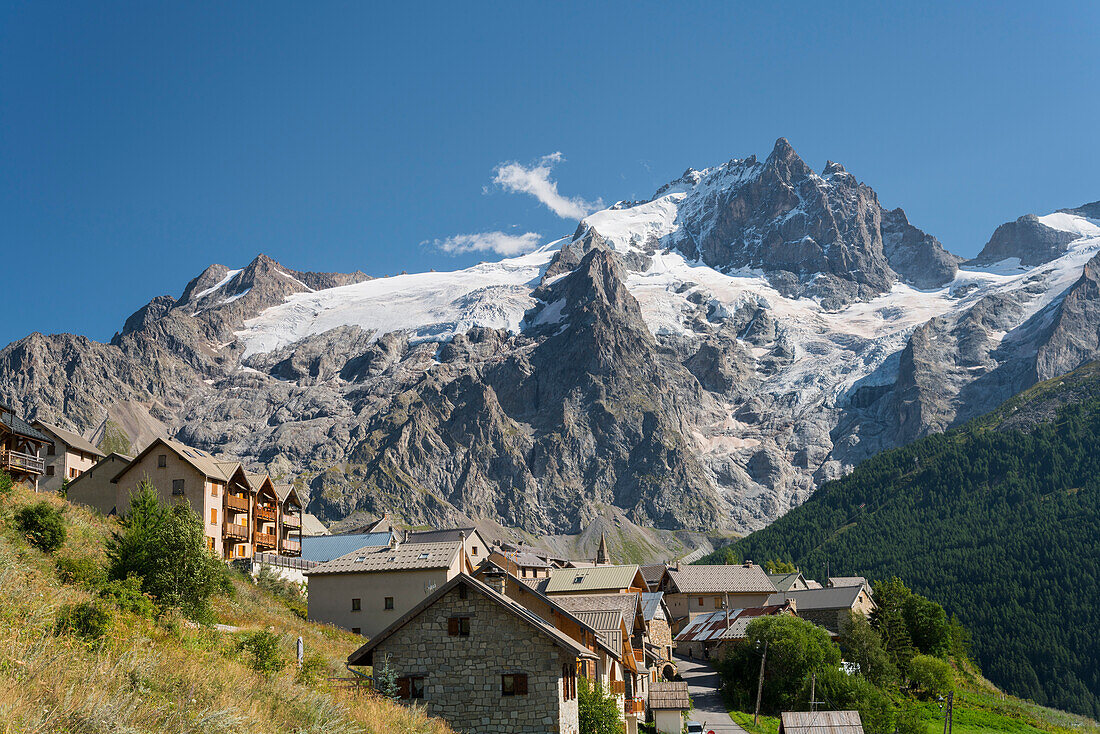 La Meije von Le Chazelet, Rhones Alpes, Hautes-Alpes, Frankreich