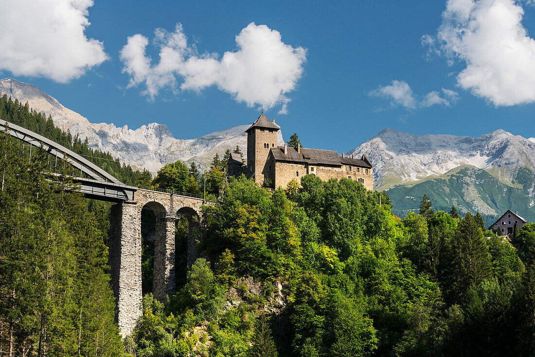Wiesberg Castle, Trisanna Bridge, Lechtal Alps, Tyrol, Austria