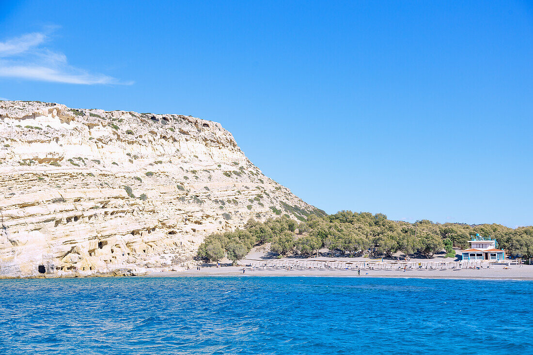 Matala; beach, caves