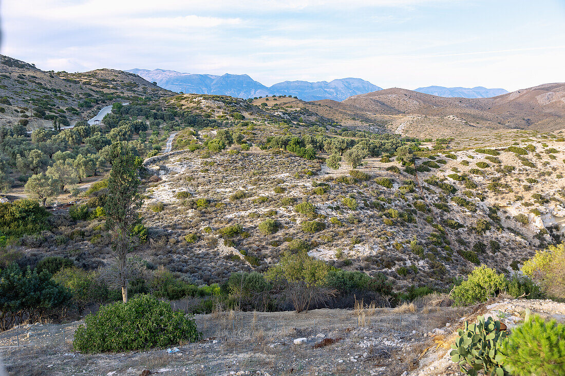 Berglandschaft, Asteroussia-Gebirge bei Kloster Moni Odigitria, griechische Insel, Kreta, Griechenland