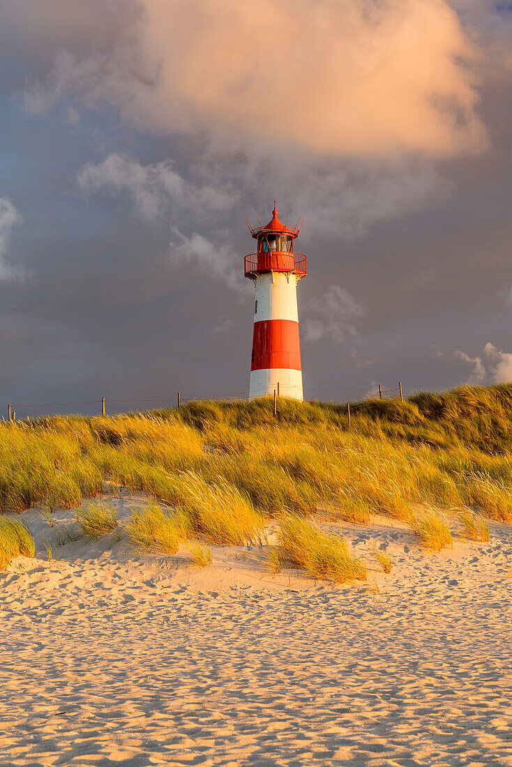 List Ost lighthouse at Ellenbogen, Sylt Island, Schleswig-Holstein, Germany
