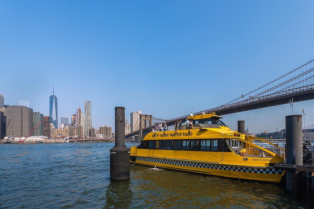 New Jersey City, Manhattan, Brooklyn Bridge, Financial District, New York Water Taxi, USA