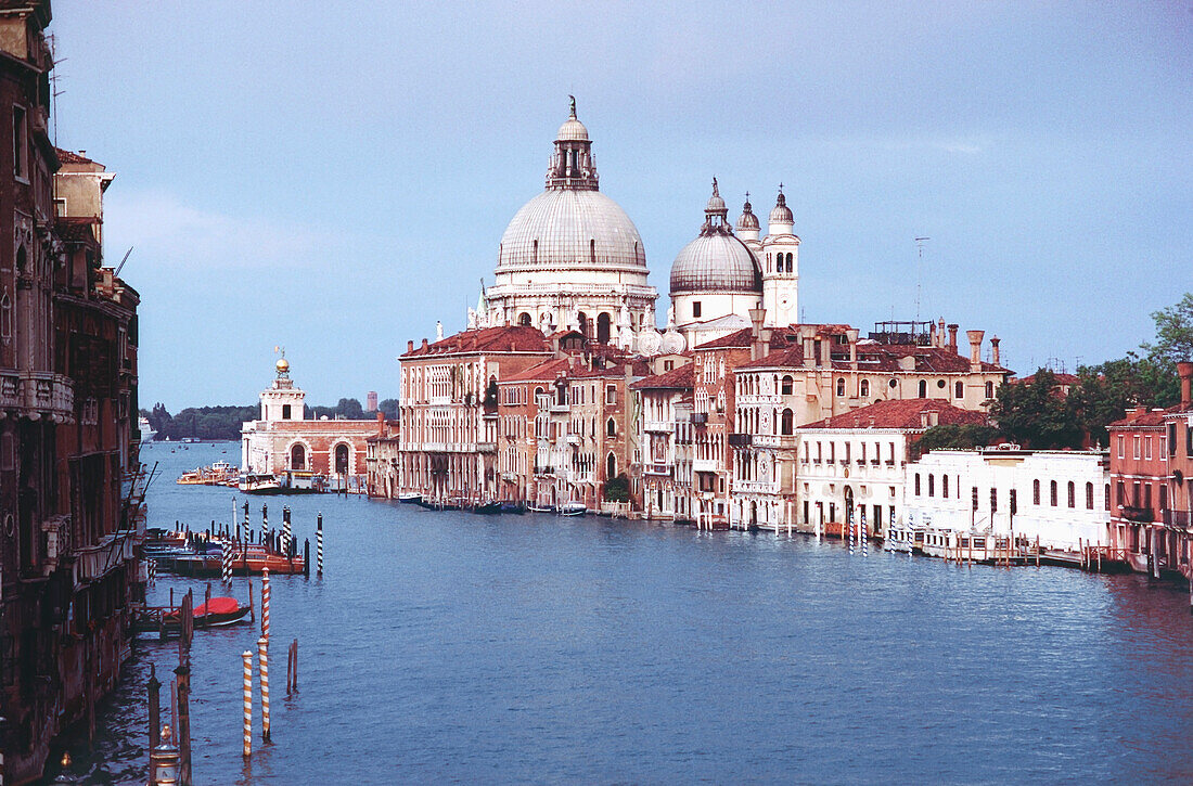 Basilica at the waterfront, Santa Maria Della Salute, Dorsoduro, Grand Canal, Venice, Italy