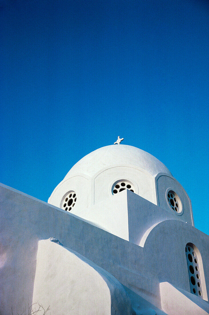Low angle view of a church, Santorini, Cyclades Islands, Greece
