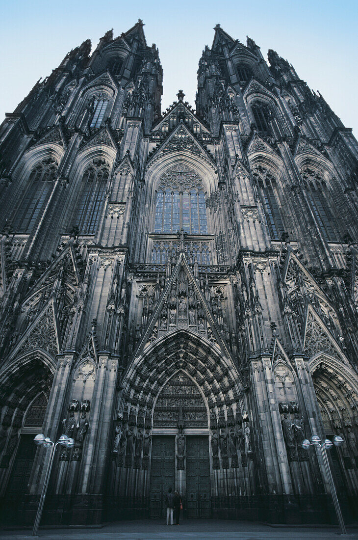 Facade of a cathedral, Cologne Cathedral, Cologne, North Rhine Westphalia, Germany
