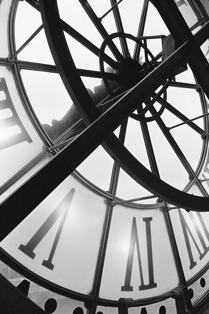 Detail of a clock window, Musee d'Orsay, Paris, Ile-de-France, France