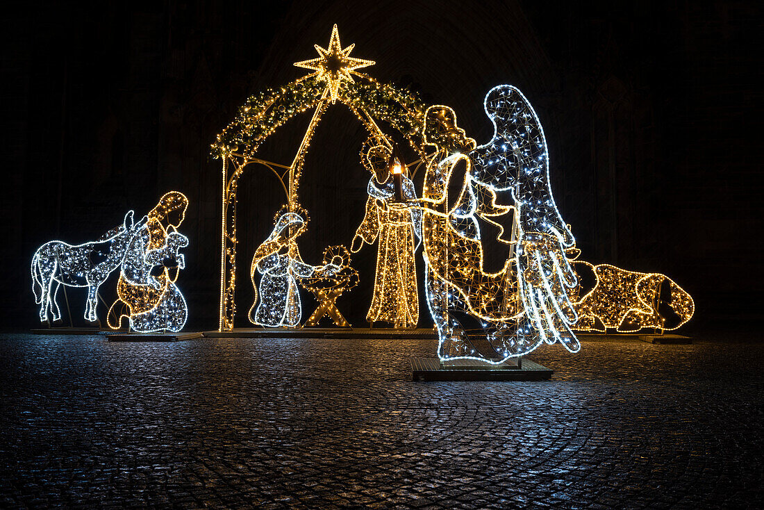 Christmas crib, world of lights Magdeburg, Saxony-Anhalt, Germany