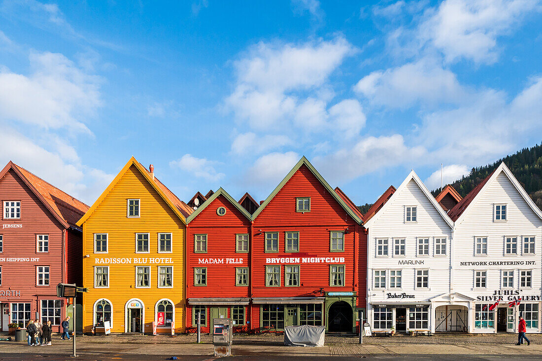 Hanseatische Bryggen, Kontorhäuser, Bergen, Unesco Weltkulturerbe, Hordaland, Norwegen, Europa