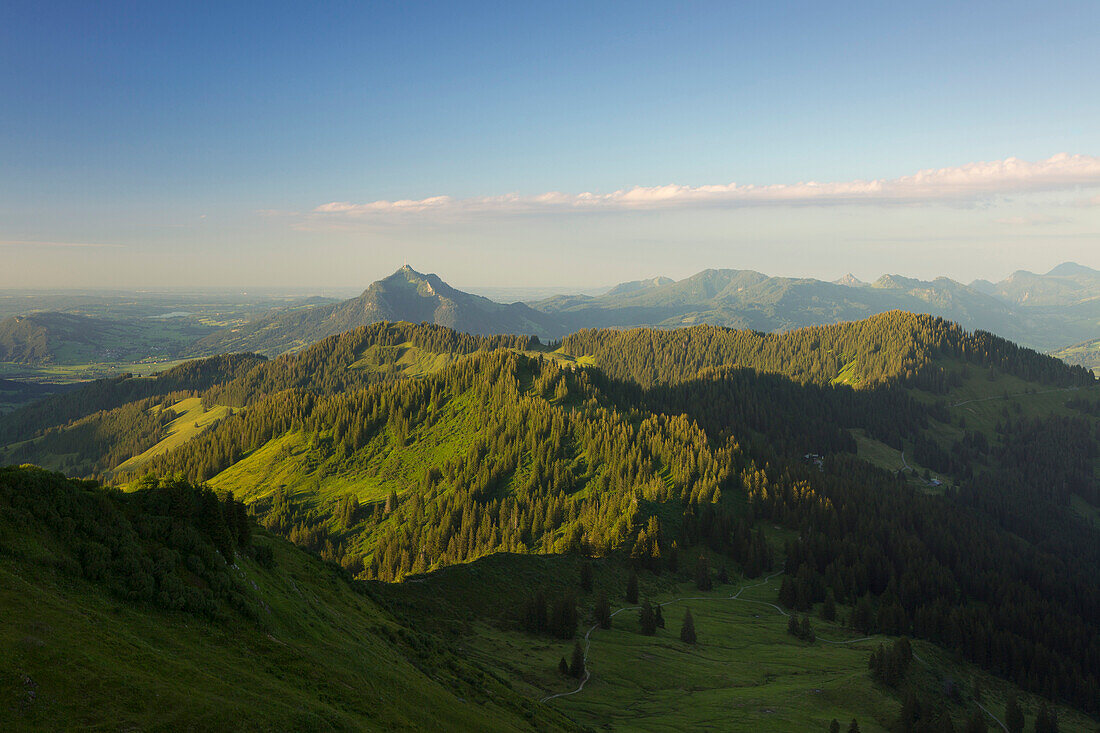 Blick zum Grünten, Allgäuer Alpen, Allgäu, Bayern, Deutschland