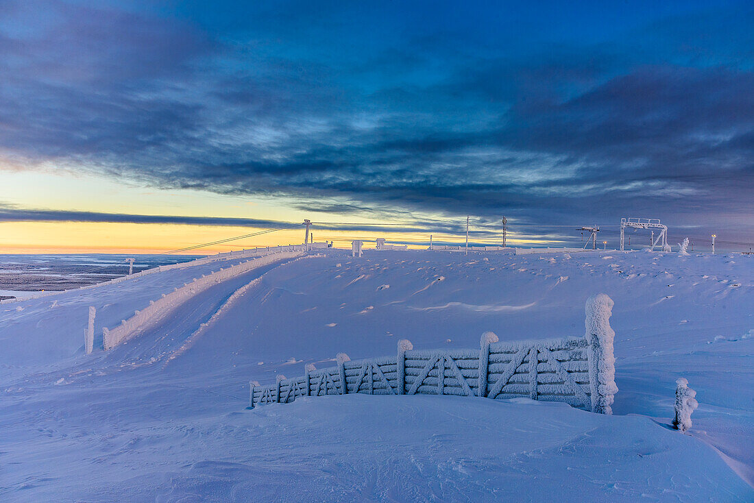 Skigebiet auf dem Hausberg bei Levi, Finnland