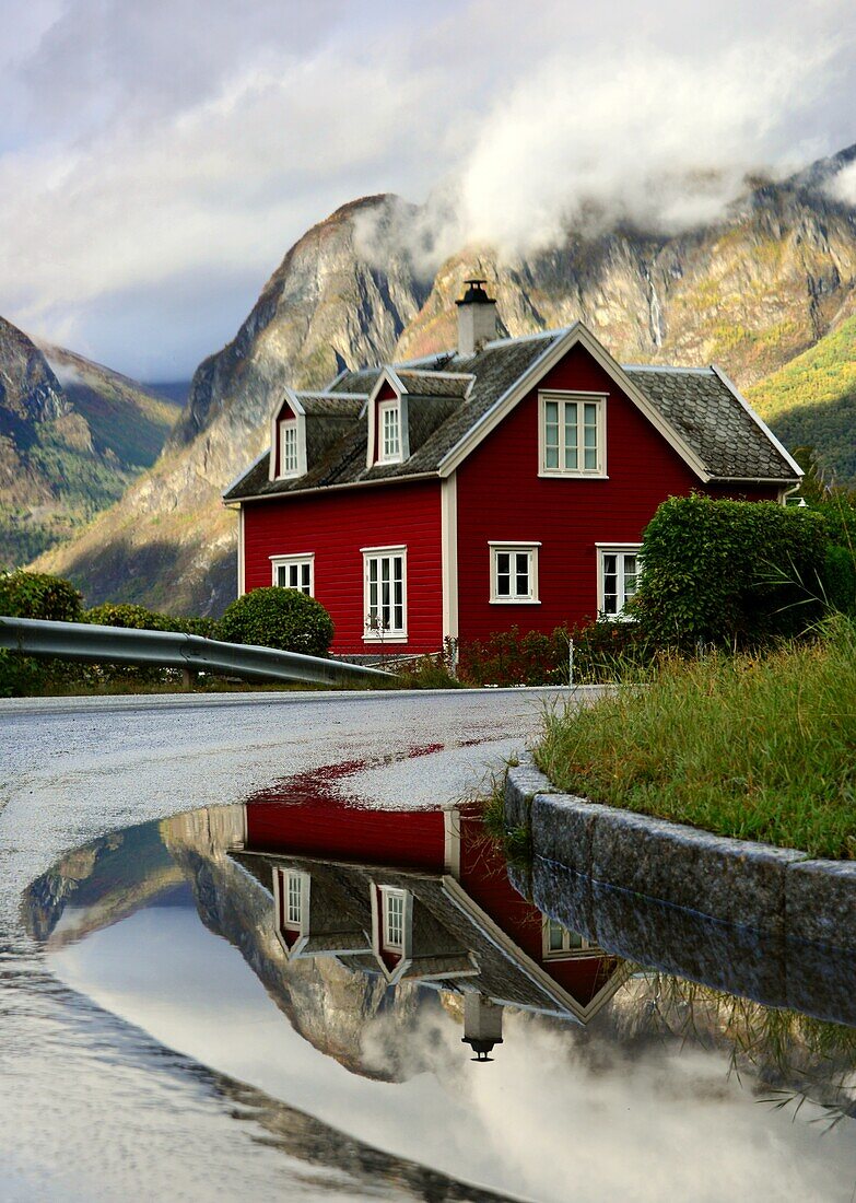 At the Aurlands fjord near Aurlandvagen, Norway