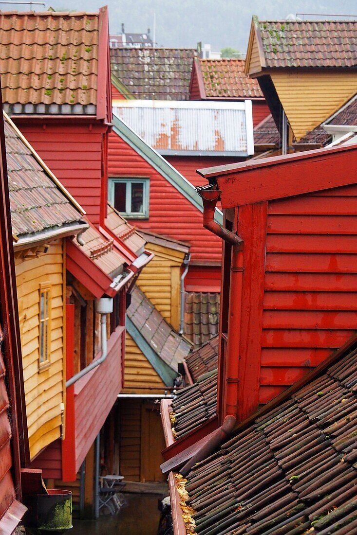 German wharf - Bryggen at the port of Vagen, Bergen, Norway