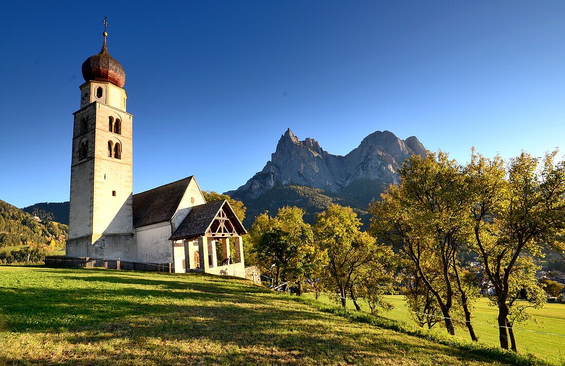 St Valentin near Seis, Sciliar area, Dolomites, South Tyrol, Italy