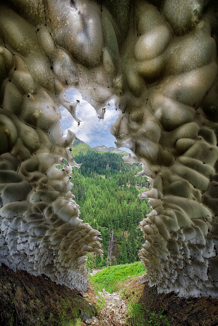 Remnants of avalanches on the way to Innergschlöß, Hohe Tauern National Park, East Tyrol, Austria