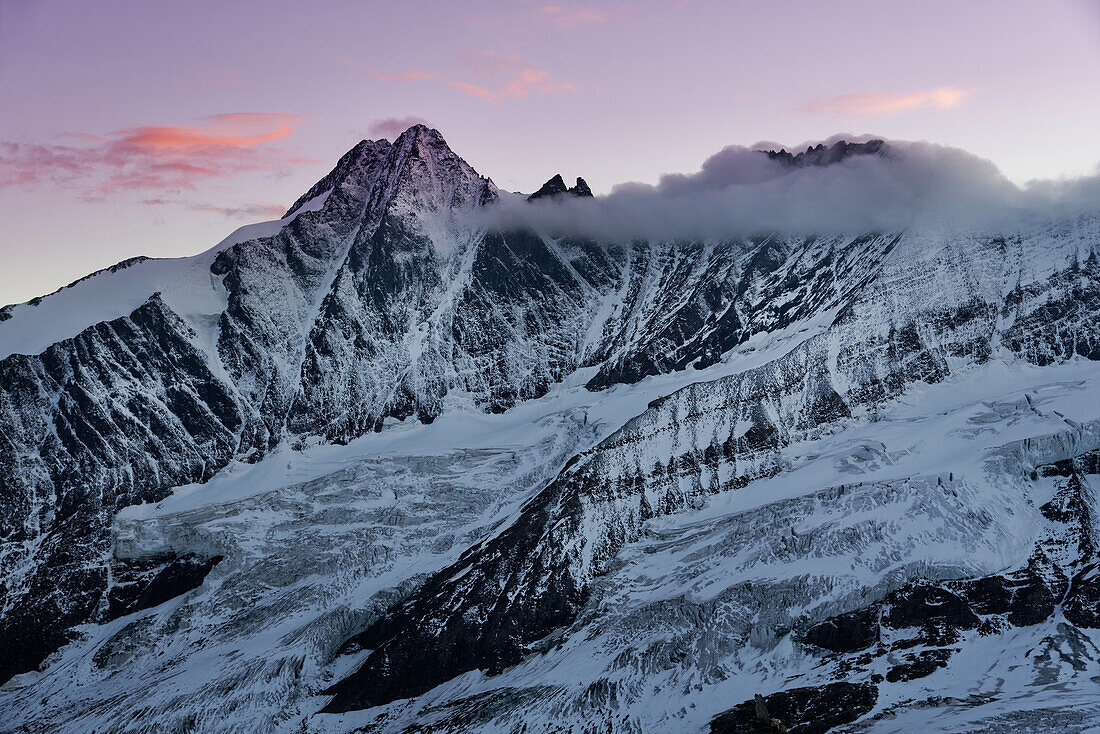 The Grossglockner seen from the Oberwalderhütte, Hohe Tauern National Park, Carinthia, Austria