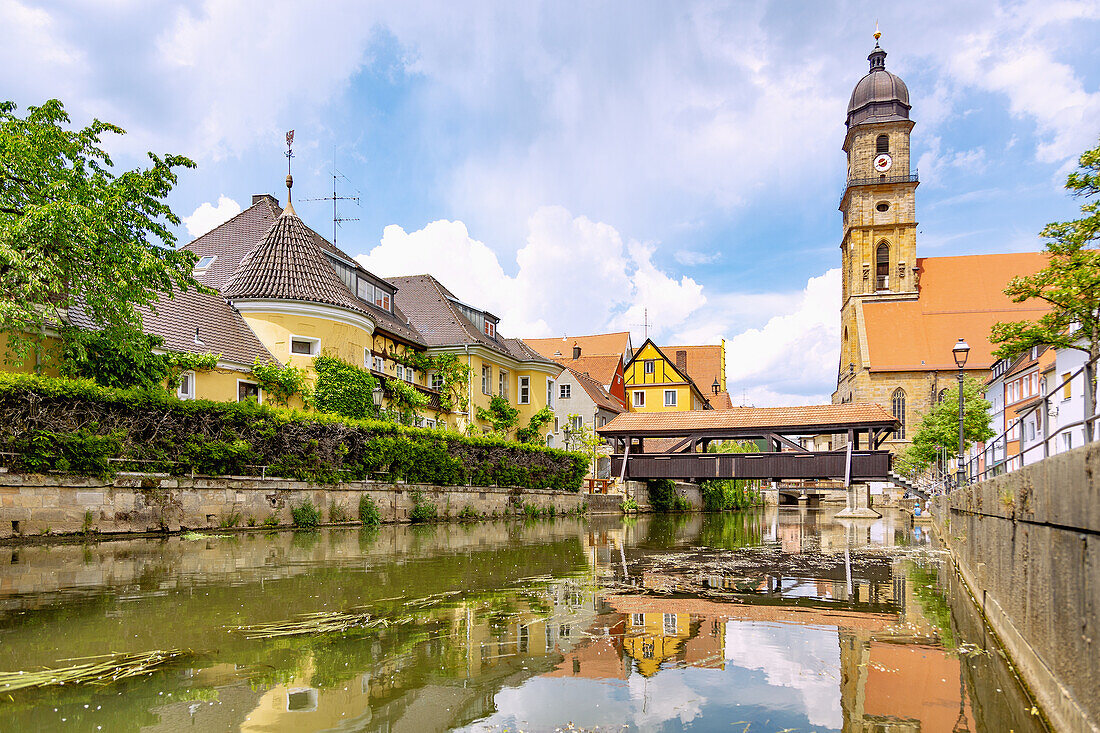 Amberg; Vils, Schiffbrückgasse, Basilika St. Martin, Altstadt, Bayern, Deutschland