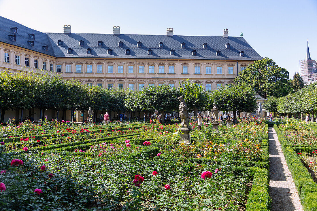 Bamberg; Neue Residenz, Rosengarten, Bayern, Deutschland