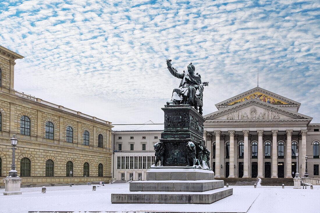 Munich; Max Joseph Square; Residence, National Theater; Monument to King Max I Joseph