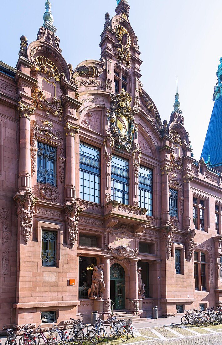 Heidelberg, Universitätsbibliothek, Hauptfassade, Baden-Württemberg, Deutschland