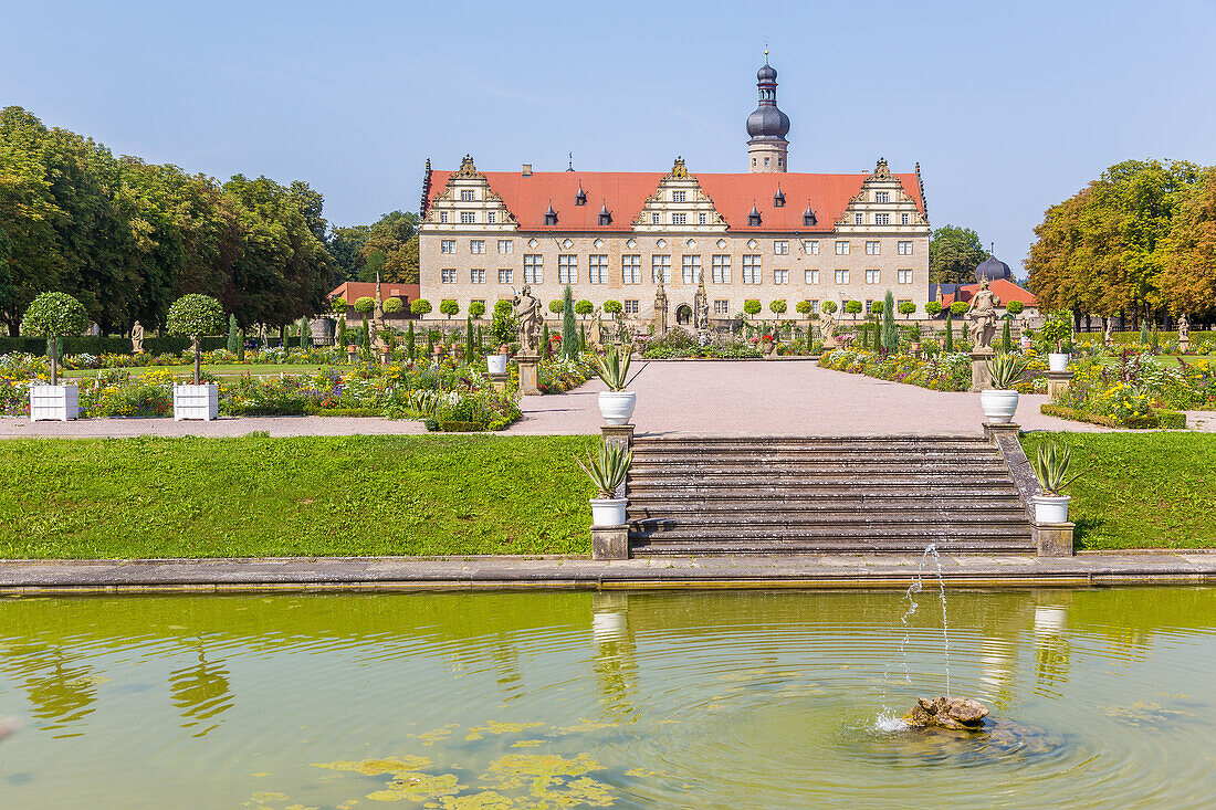 Schloss Weikersheim, Schlossgarten, Baden-Württemberg, Deutschland