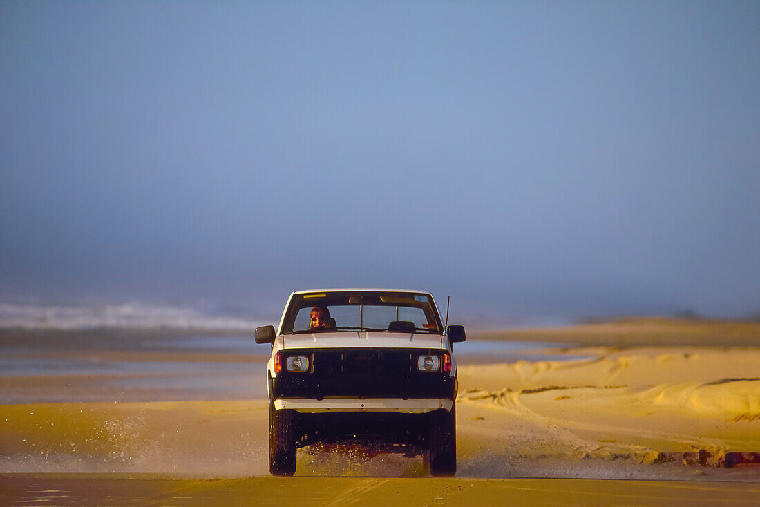 4WD on the beach at Fraser Island