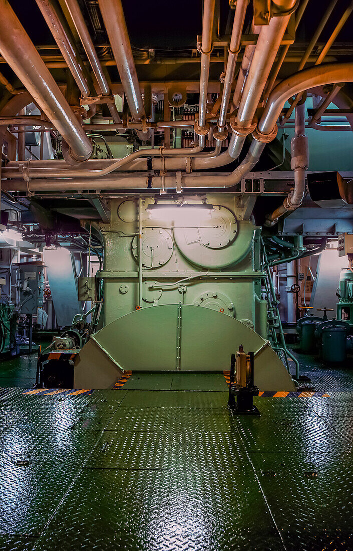 Engine room of a cargo ship