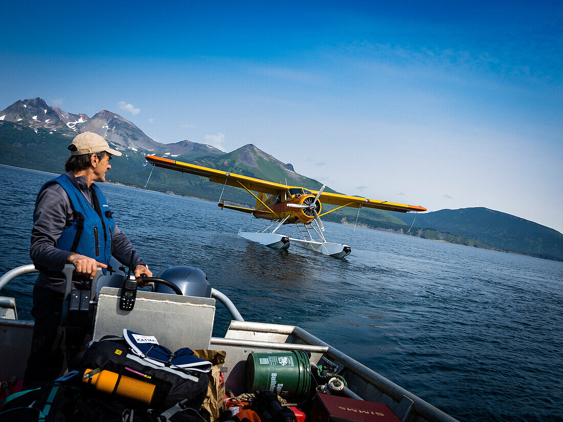 Arrival by floatplane, Katmai National Park and Preserve, Alaska