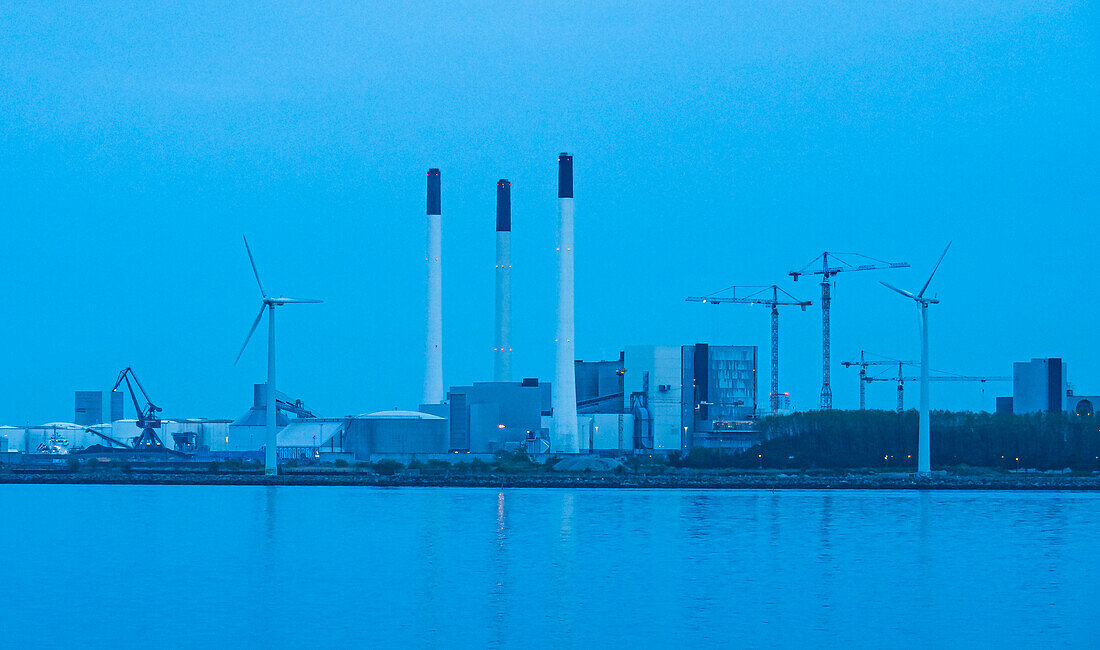 windmills on waterfront leaving Copenhagen