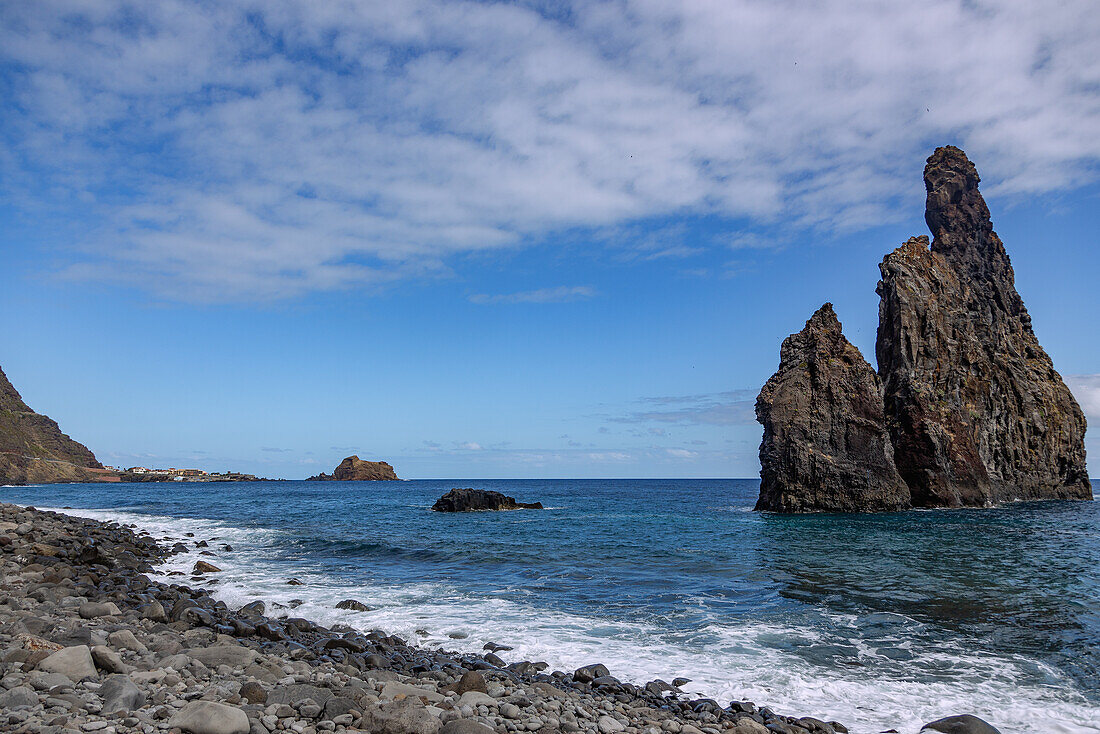 Seixal, Ilheu das Ceroulas, Aussicht vom Miradouro de Seixal, portugiesische Insel Madeira, Portugal