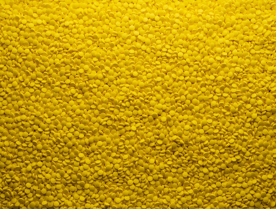 Bright yellow pills