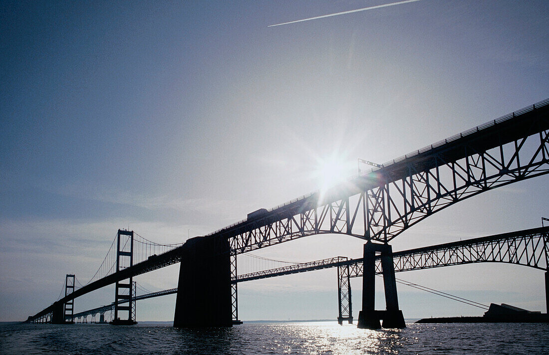 Bridge over the sea, Chesapeake Bay Bridge, Chesapeake Bay, Maryland, USA