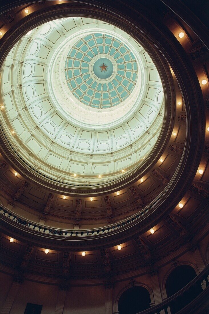 Ceiling of the dome of the Texas State Capitol building, Austin, Texas, USA