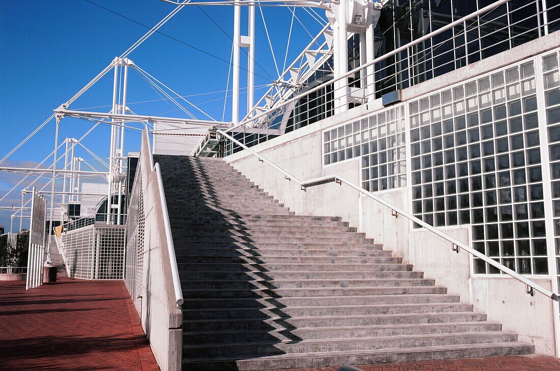 Schritte eines Gebäudes, Sydney Exhibition And Convention Centre, Darling Harbour, Sydney, New South Wales, Australien