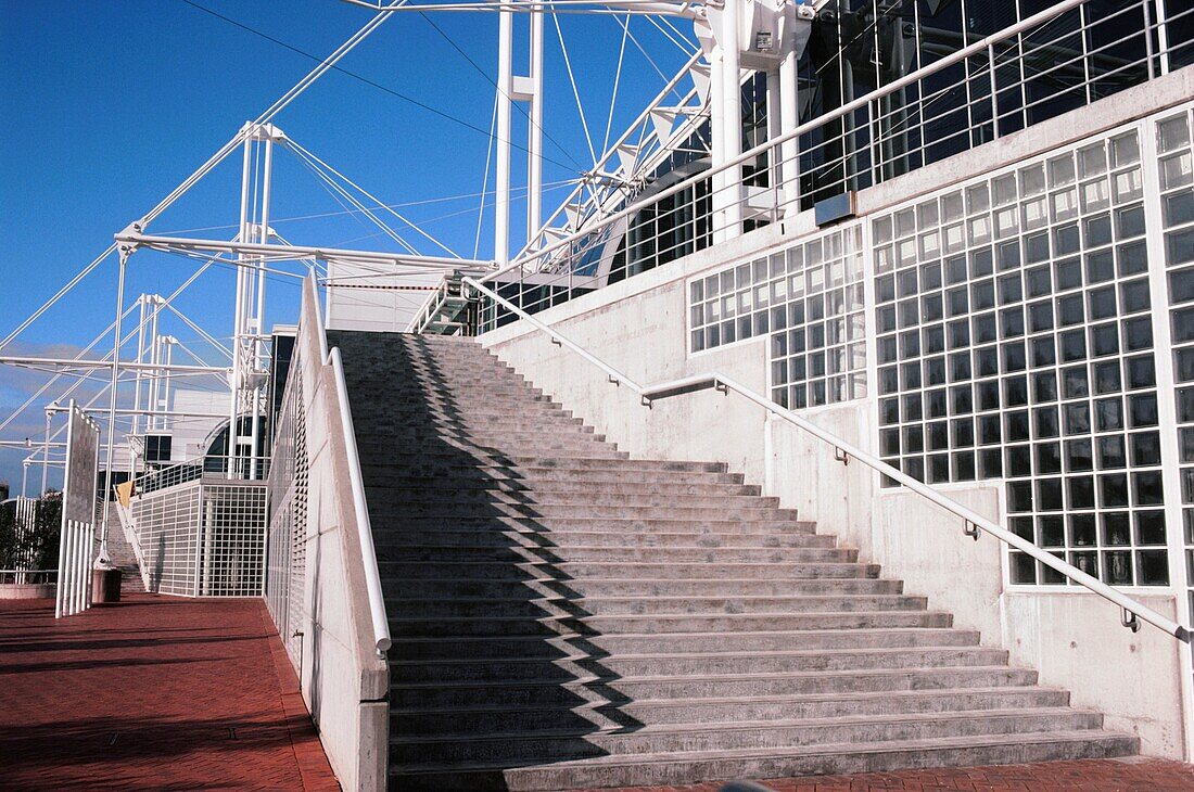 Steps of a building, Sydney Exhibition And Convention Centre, Darling Harbor, Sydney, New South Wales, Australia