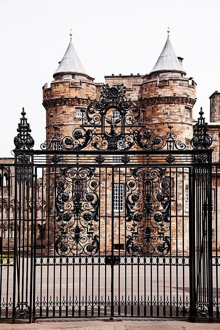 Wrought iron gate at the entrance of the Edinburgh Castle, Edinburgh, Scotland