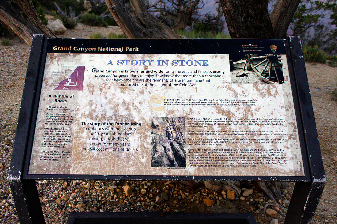 One of two displays regarding uranium mining in the Grand Canyon.