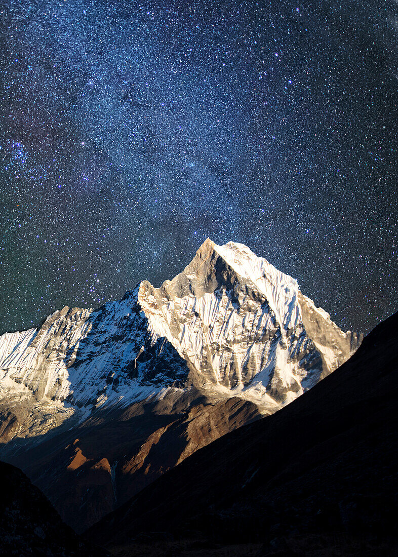 Fischschwanzberg, Nepal, unter den Sternen