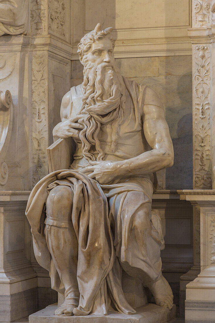 Rome, San Pietro in Vincoli, tomb of Pope Julius II with Moses by Michelangelo