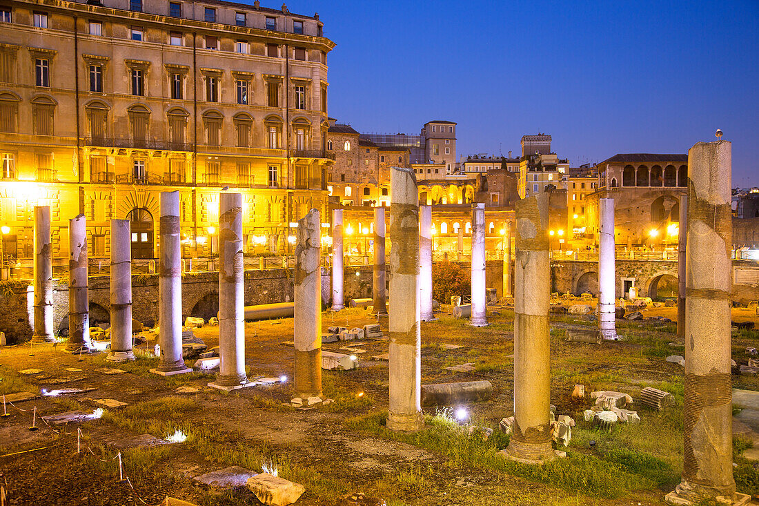 Rome, Trajan's markets, Trajan's forum in the evening