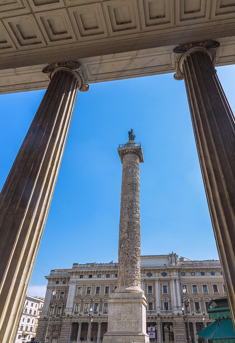 Rome, Piazza Colonna, column of honor for Emperor Marcus Aurelius