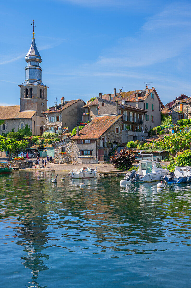 Port of Yvoire, Haute-Savoie department, Auvergne-Rhone-Alpes, France