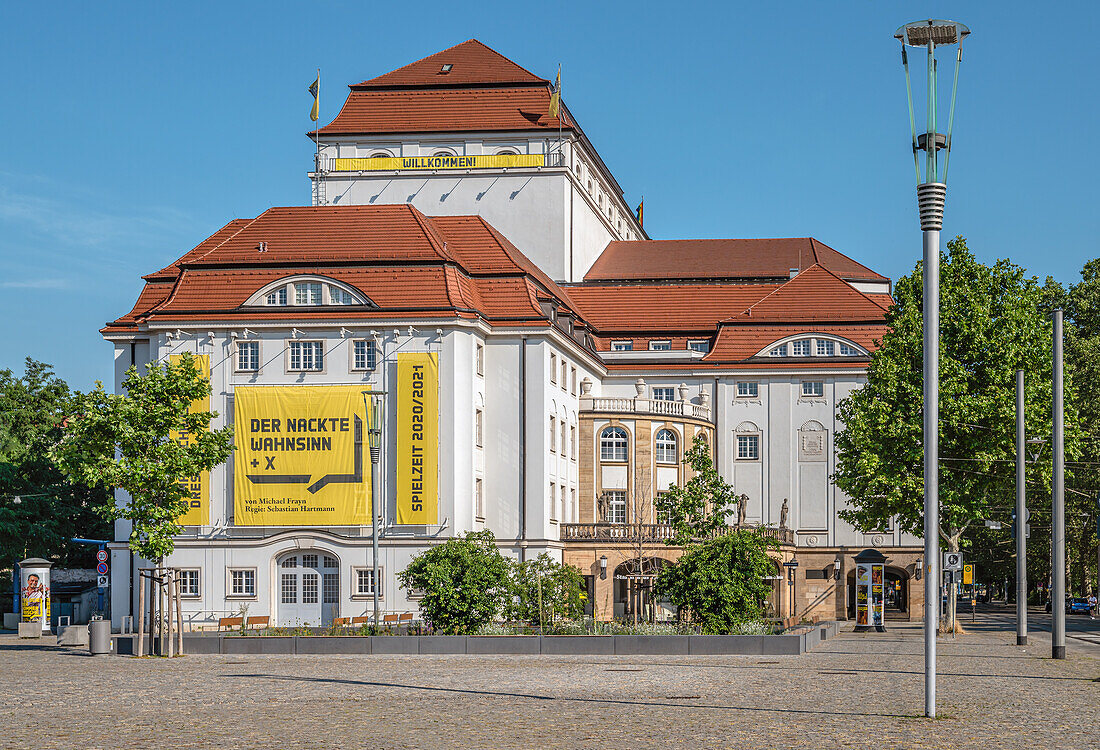 Staatsschauspiel-Haus at the Postplatz of Dresden, Saxony, Germany