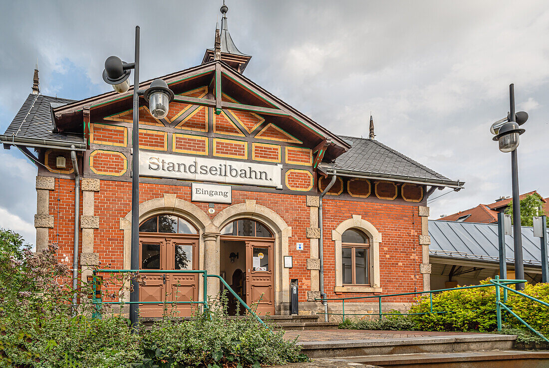 Valley station of the Dresden Loschwitz funicular, Saxony, Dresden