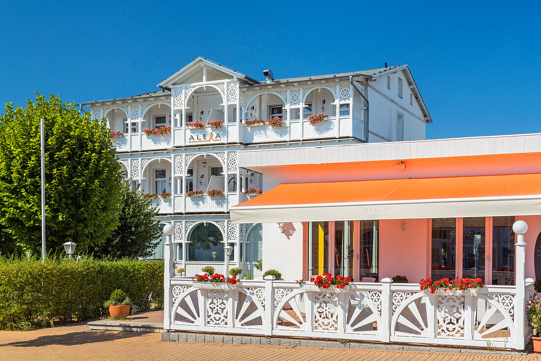 Spa architecture in the Baltic Sea resort of Göhren, Rügen Island, Mecklenburg-West Pomerania, Germany