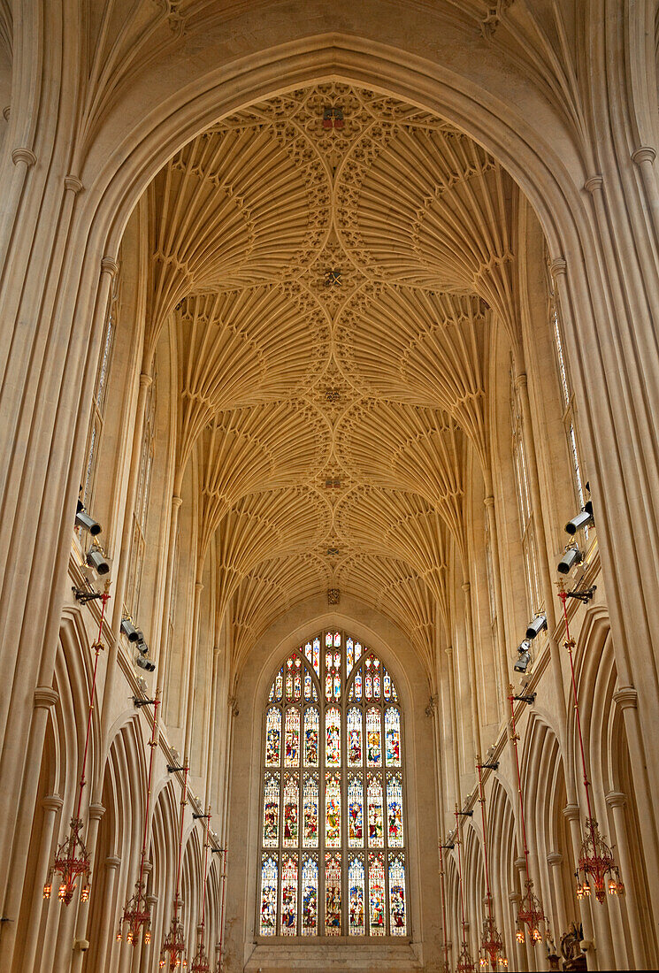 Bath Abbey interior, Bath, Somerset, England, UK