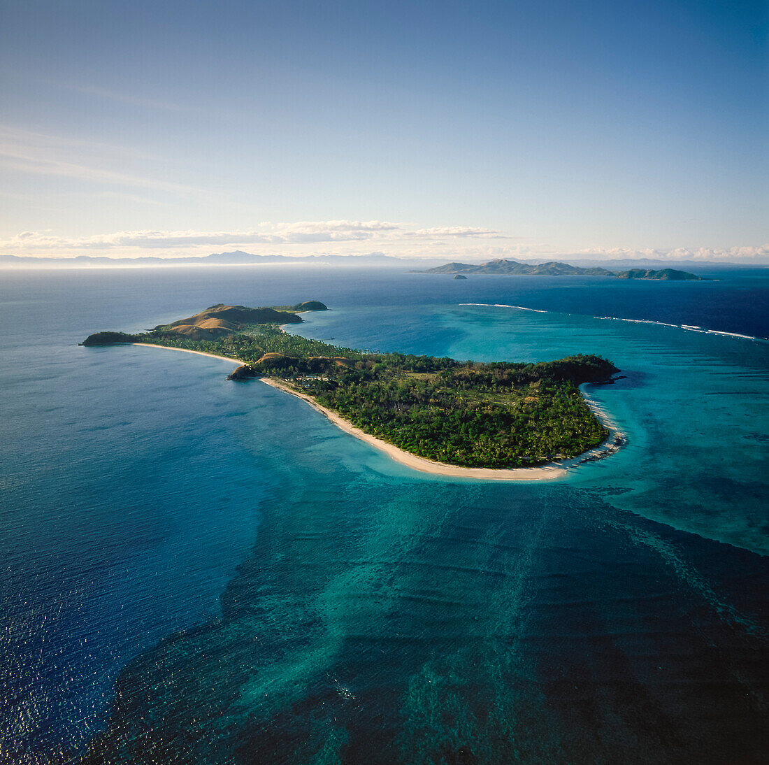 Aerial of Mana Island - Fiji